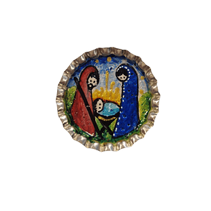 Handmade Nativity Scene in Carica – Hand-Painted with Magnet