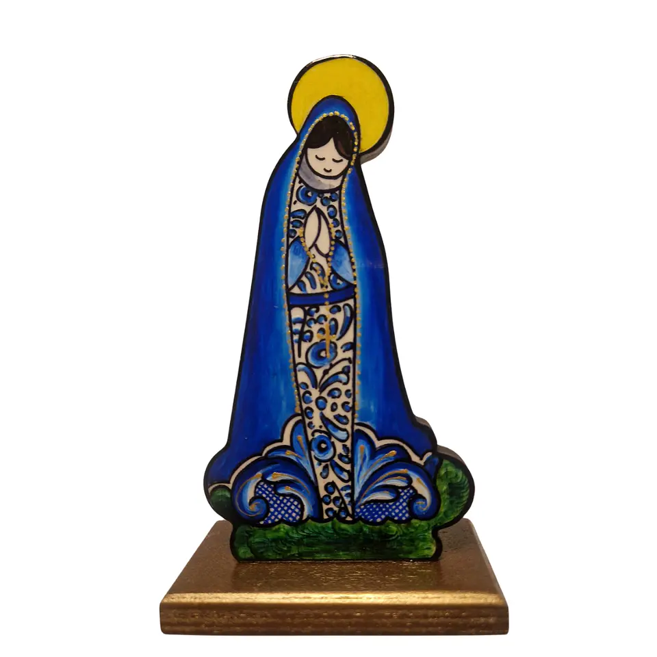 Nuestra Señora en madera pintada a mano 15cmx8cm 2