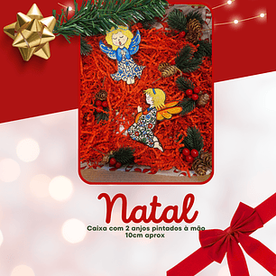 Cabaz especial de Natal Anjos pintados à mão