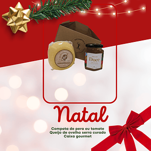 Cesta de quesos mixtos 250 g y compota de pera especial de Navidad