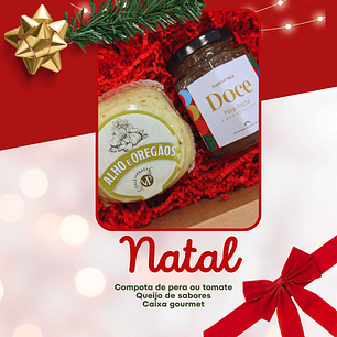 Cesta de mermelada y queso en caja con asa