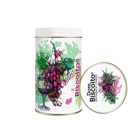 Biscuits à l'avoine, aux graines et à l'agave – sans sucre, dans une boîte en métal à motif de vigne