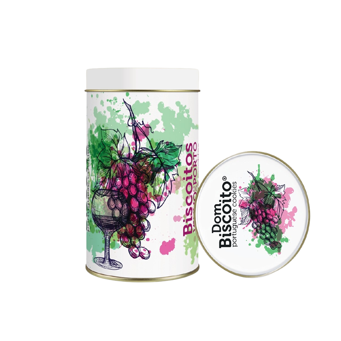 Galletas de avena, semillas y agave – Sin azúcar, en una lata con diseño de vid 2