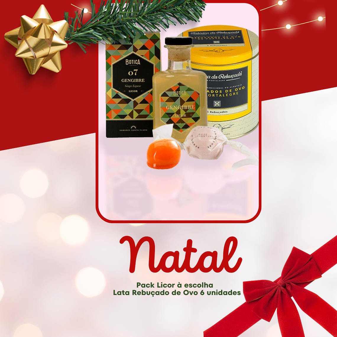 Pack de licor a su elección y lata de 6 caramelos de huevo. 1