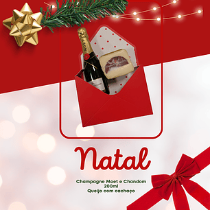 Champagne Moet e Chandom 200ml Queijo com cachaço 500gr