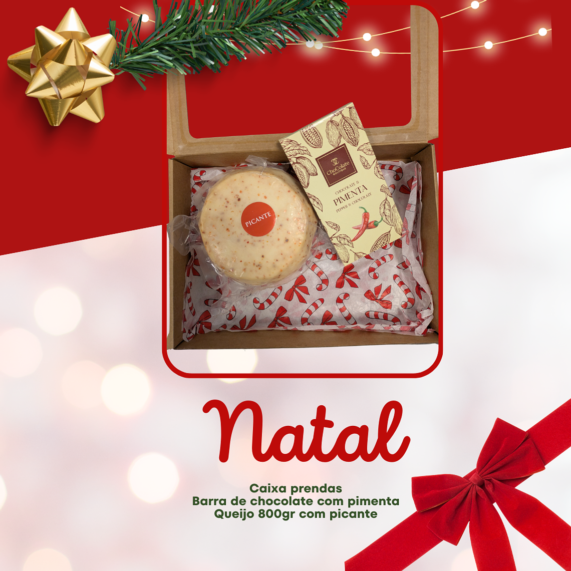 Basket of Spicy Cheese 800g & Handmade Chocolate Bar with Chili 1