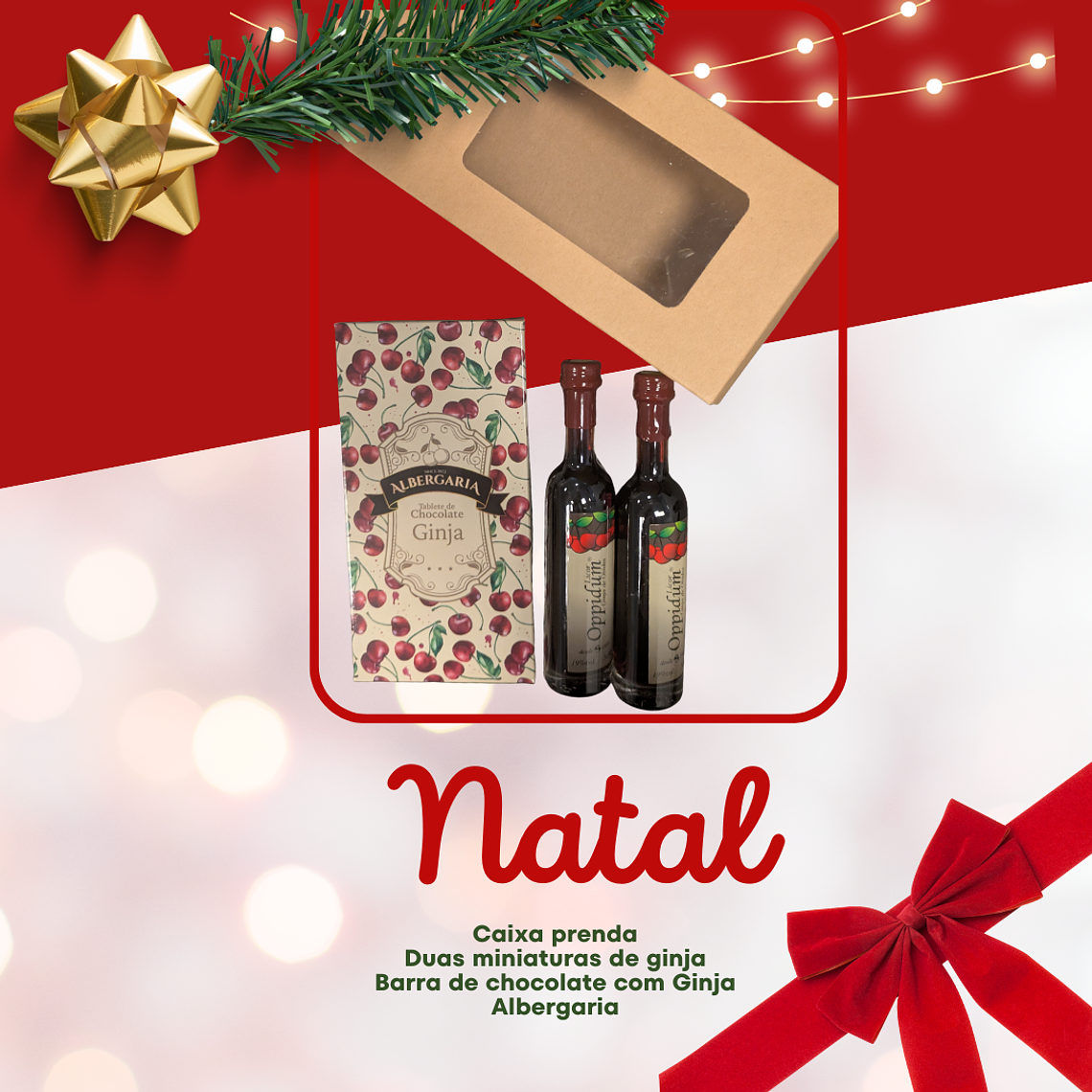 Caixa Presente com Ginja & Chocolate de Ginja de Albergaria  1