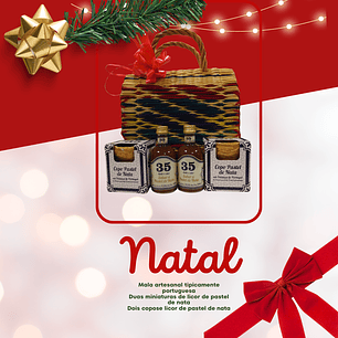 Cabaz em Mala Típica Portuguesa com Licor e Copo de Pastel de Nata