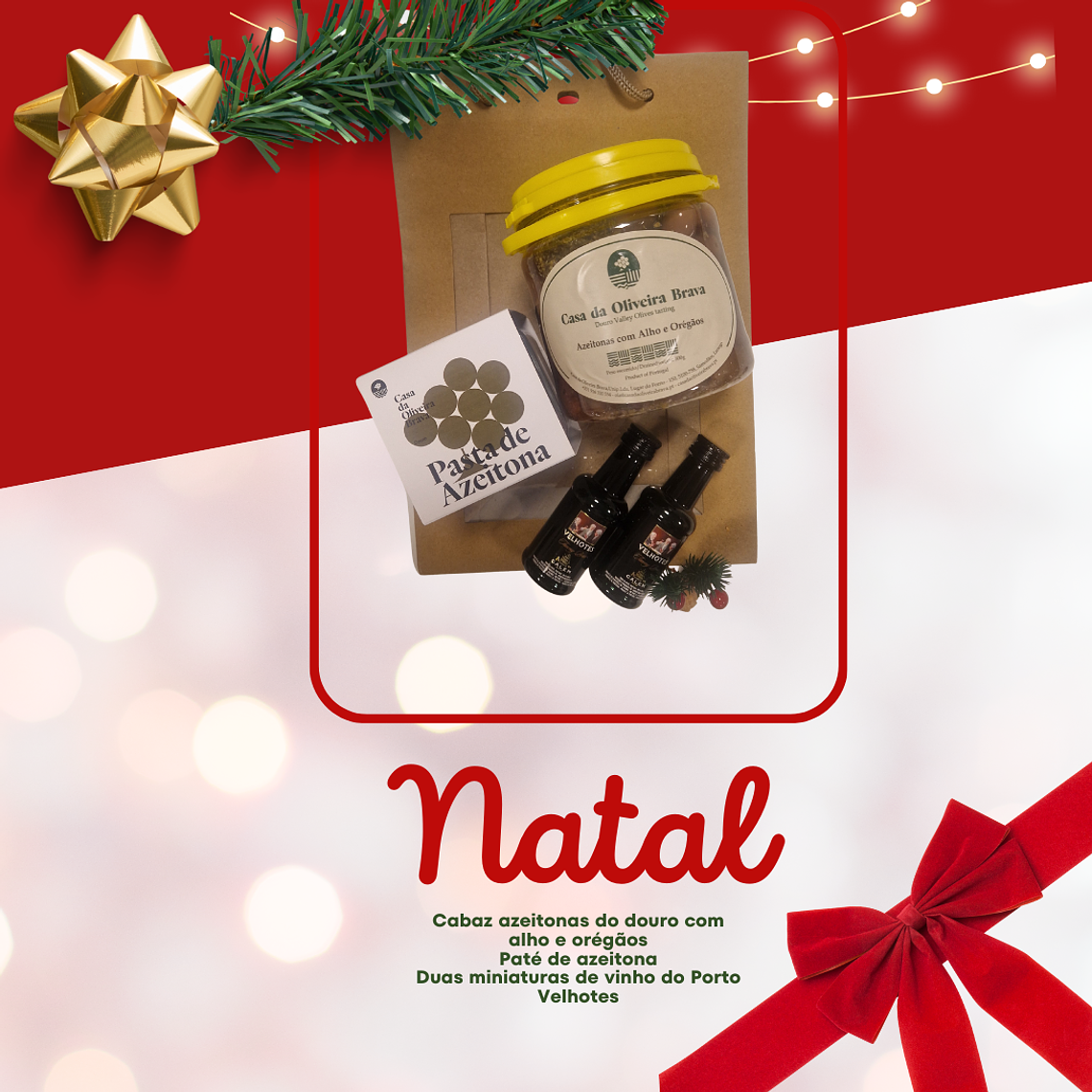 Cabaz Azeitonas do Douro com Paté de Azeitona e Miniaturas de Vinho do Porto Velhotes Tawny 1