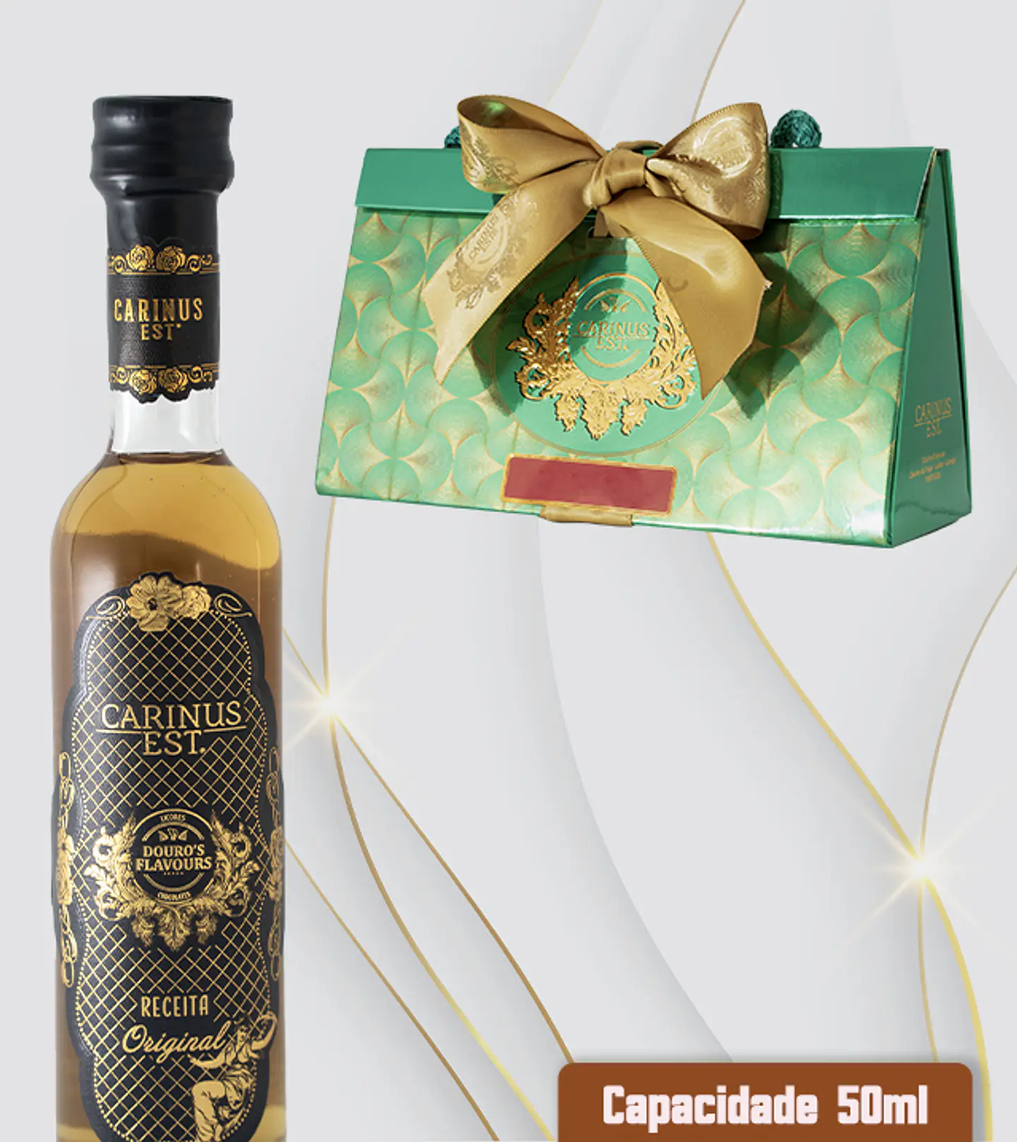 Licor 50ml em caixa de presente com laço 8