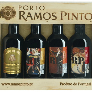 Conjunto Caixa Madeira Ramos Pinto Com 4 Miniaturas 0.360L
