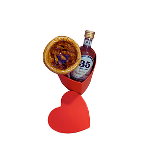 Cabaz Copo de Faiança Pastel de Nata com Licor