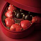 Coffret Coeur Prestige en velours avec chocolats fourrés - vignette 1
