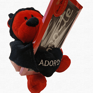 Peluche com tablete de chocolate Adoro-te