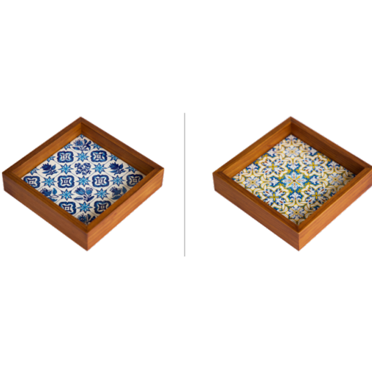 Solid Pine and Tile Tray – Tradition and Versatility 1