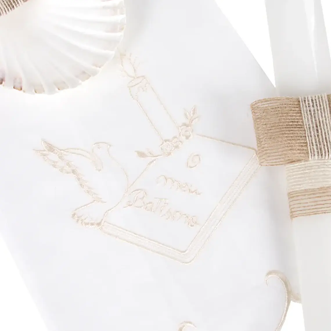 Conjunto de Batismo 3 Peças – Vela, Concha e Toalha 1