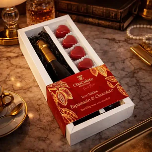 Caixa com corações Praliné + Espumante Doce