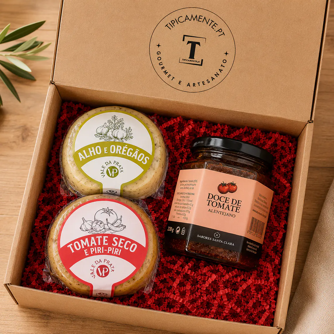 Basket of jam and 2 cheeses 1
