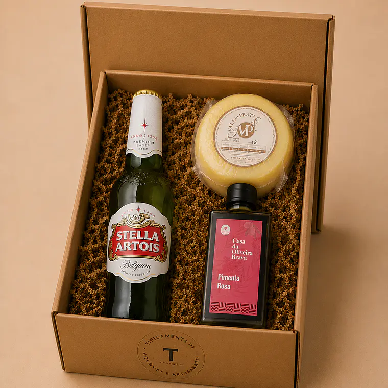 Special gourmet basket with beverage, flavored olive oil, and cheese. 3