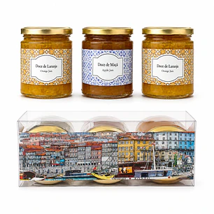 Paquete de mermelada: manzana, naranja e higo