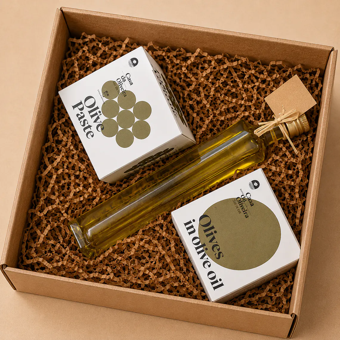 Cesta Gourmet – Aceite de Oliva y Aceitunas 1