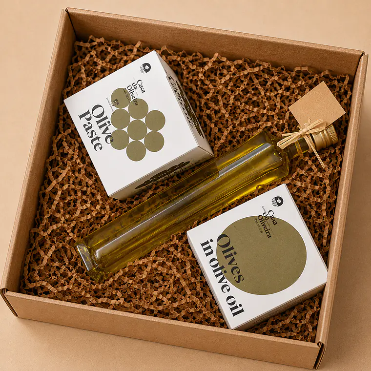 Cesta Gourmet – Aceite de Oliva y Aceitunas 1