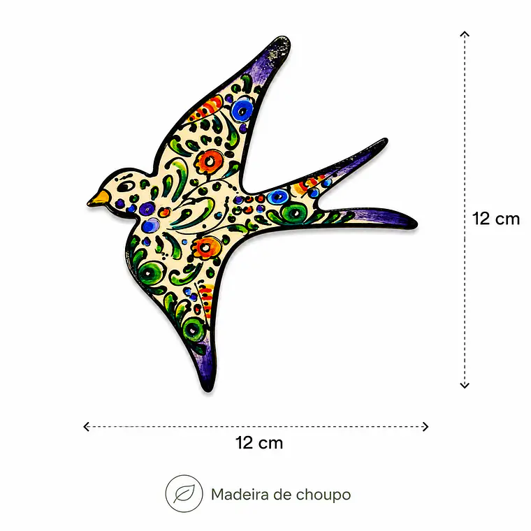 Golondrinas de pared pintadas a mano 12cm - Coloridas 2