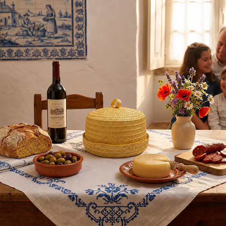 Présentoir à fromage/gâteau en paille artisanale 2