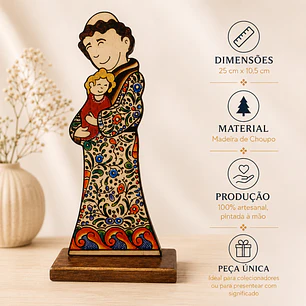 Santo António grande pintado à mão 