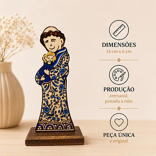 Santo António pintado à mão 14cm