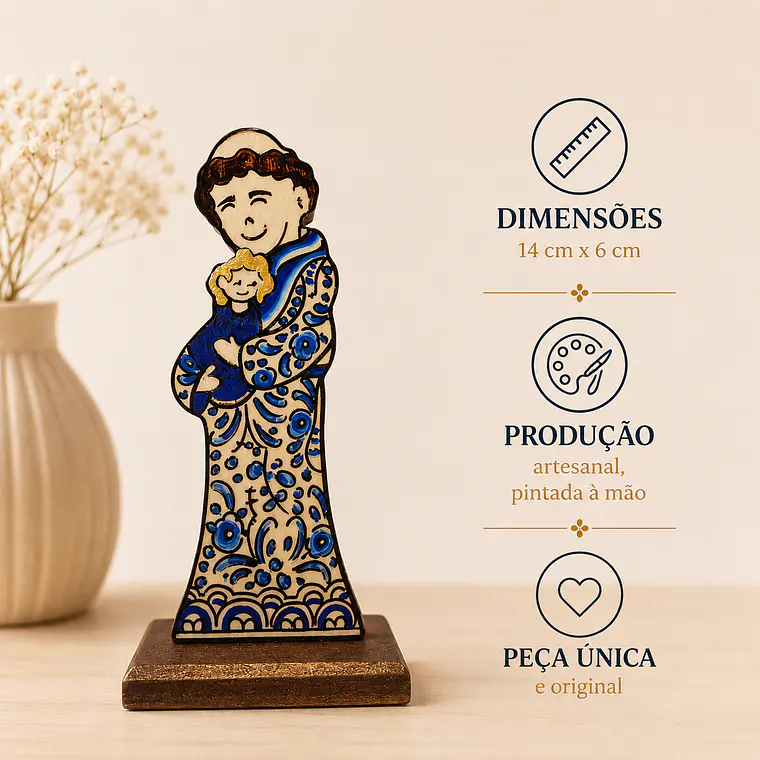 Hand-painted Saint Anthony, 14cm. 1
