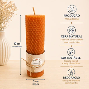 Vela aromática de mel e cera de Abelha