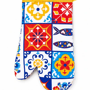 Luvas cozinha regionais azulejo colorido