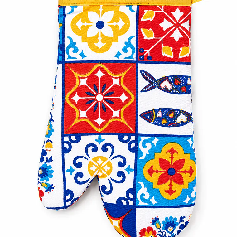 Luvas cozinha regionais azulejo colorido 1