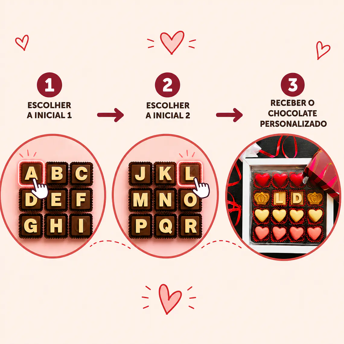 Customizable chocolate with initials (9 chocolates) 1