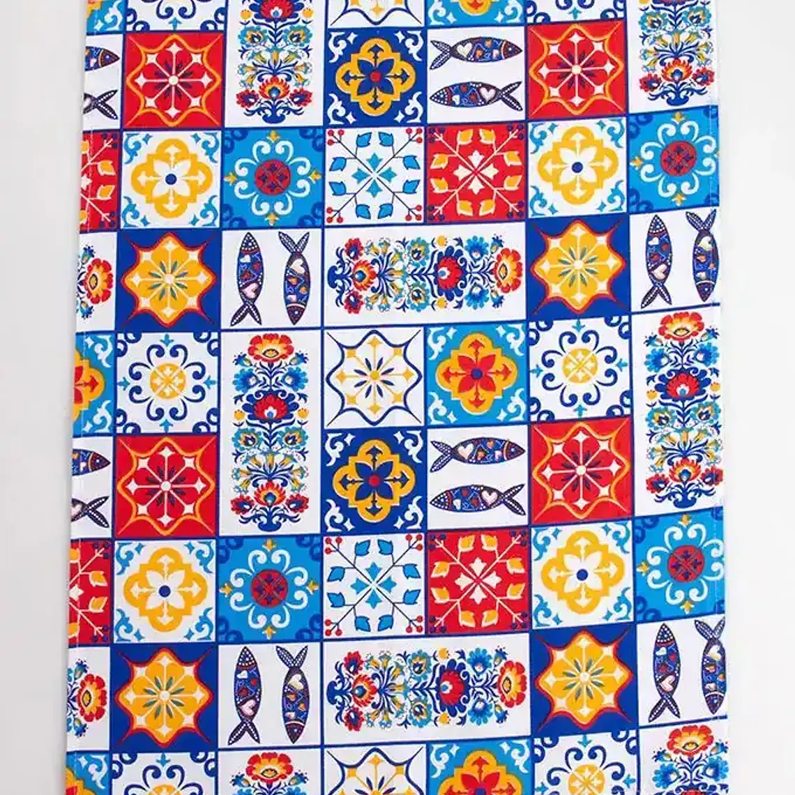 Pano de Cozinha Regional Azulejos Portugueses em sarja 2