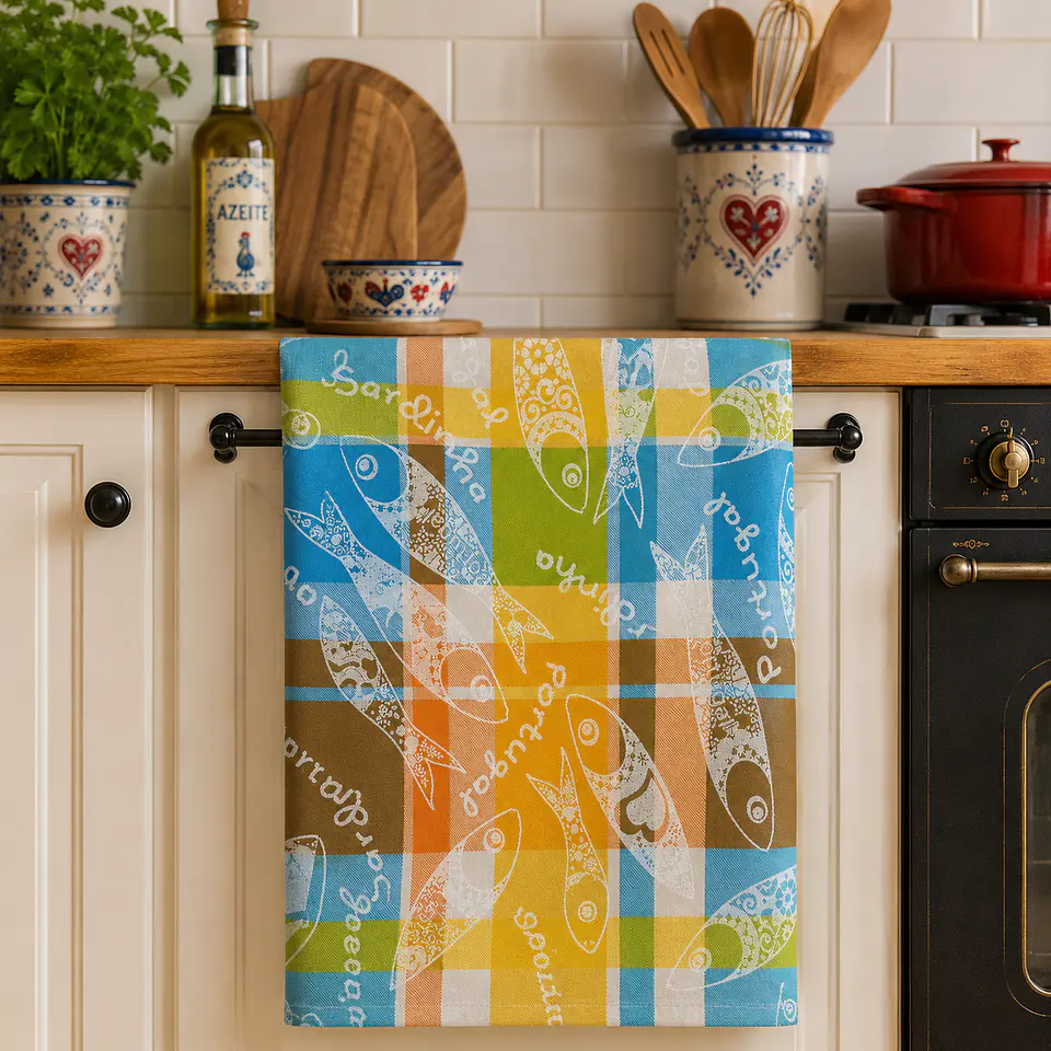 Torchon de cuisine Sardine – 75 x 75 cm 1