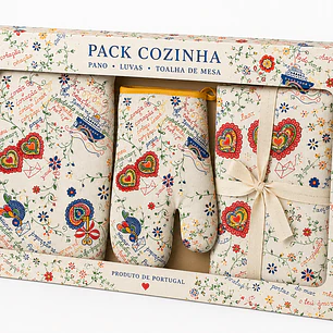 Pack Têxtil de Cozinha Tradicional Portuguesa – Lenço dos Namorados