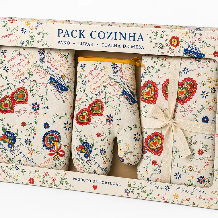 Pack Têxtil de Cozinha Tradicional Portuguesa – Lenço dos Namorados 1