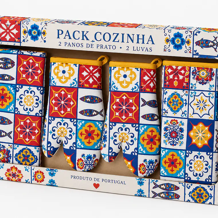 Pack Têxtil de Cozinha Tradicional Portuguesa-Azulejos 1