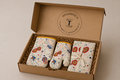 Pack de textiles de cocina tradicionales portugueses – Pañuelo para enamorados