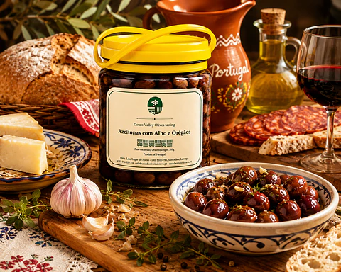Aceitunas en aceite de oliva virgen extra con ajo y orégano – 500 g
