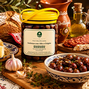 Azeitonas em Azeite Virgem Extra com Alho e Orégãos – 500 g