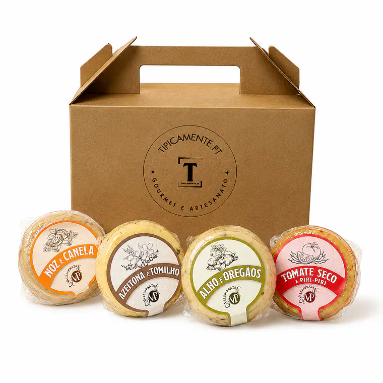 Panier de 4 fromages aromatisés dans un coffret gourmand 1