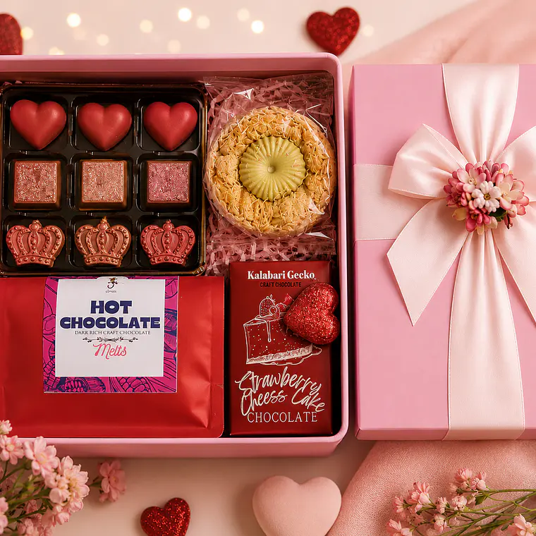 Gourmet Gift Box with Chocolates, Cookies, and Hot Chocolate 1