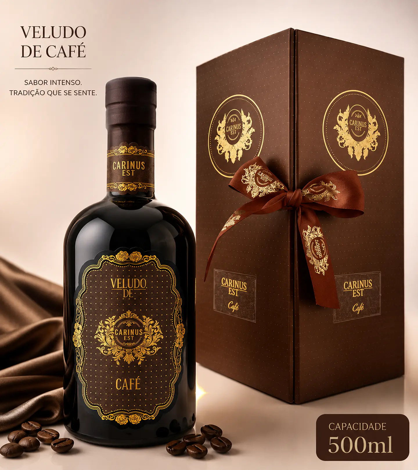 Licor de Café 500ml en caja con cinta. 1