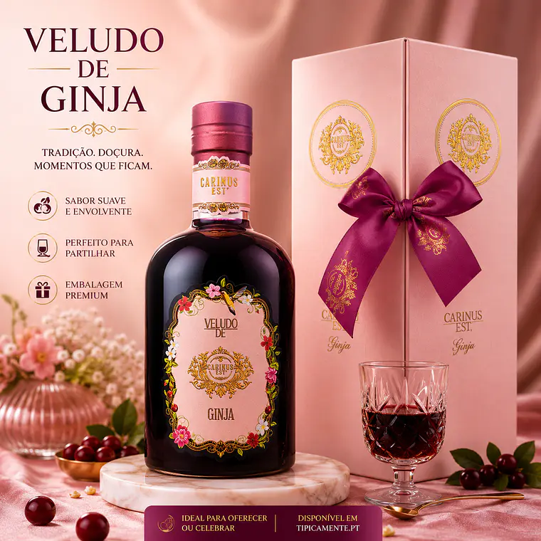 Licor de Ginja 500ML em caixa de presente com laço 3