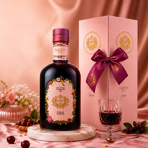Liqueur de Cerise 500ML dans un coffret cadeau avec noeud
