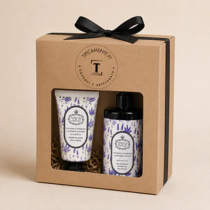 Jabón líquido y crema de manos en set para el cuidado y el bienestar con aroma portugués.
