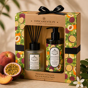 Cofret Pêssego & Maracujá – Difusor de Aromas + Gel de Banho